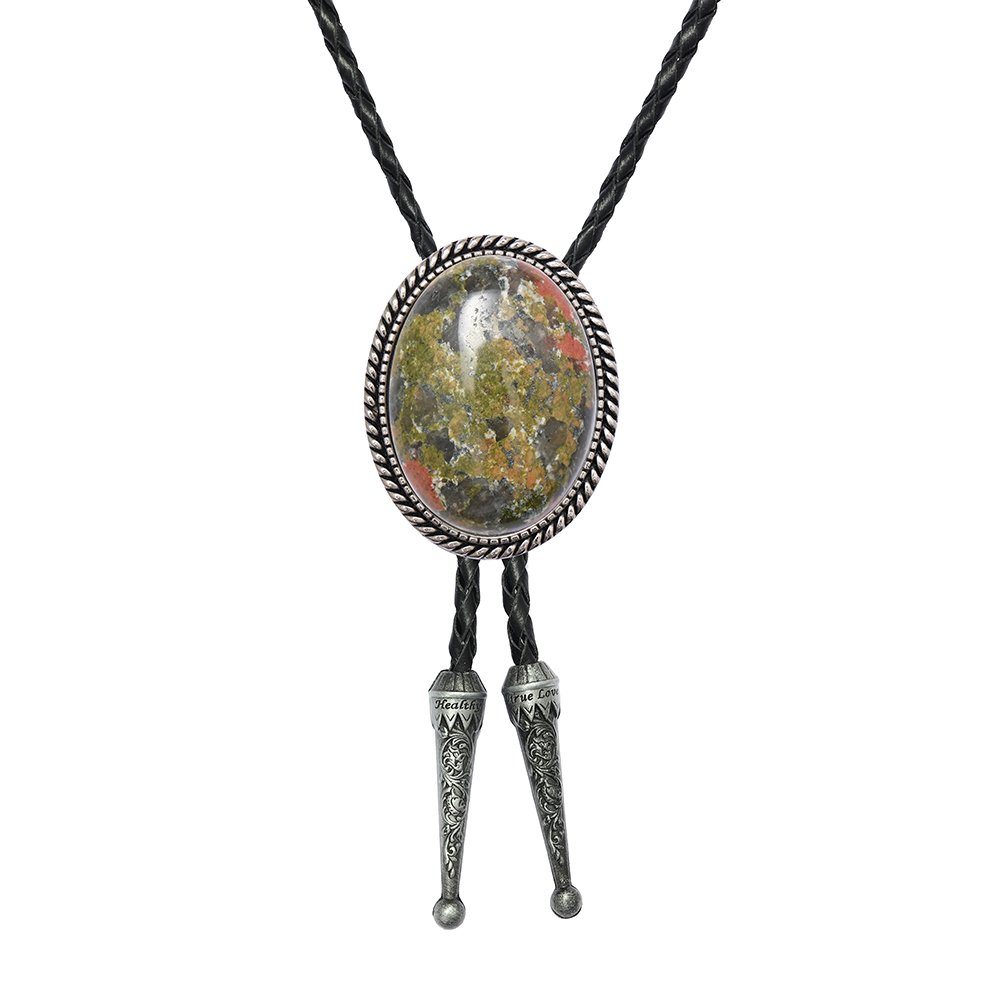 2024 fashion design natural bolo tie colorful Western Handmade Genuine Leather Bolo Tie for men and women