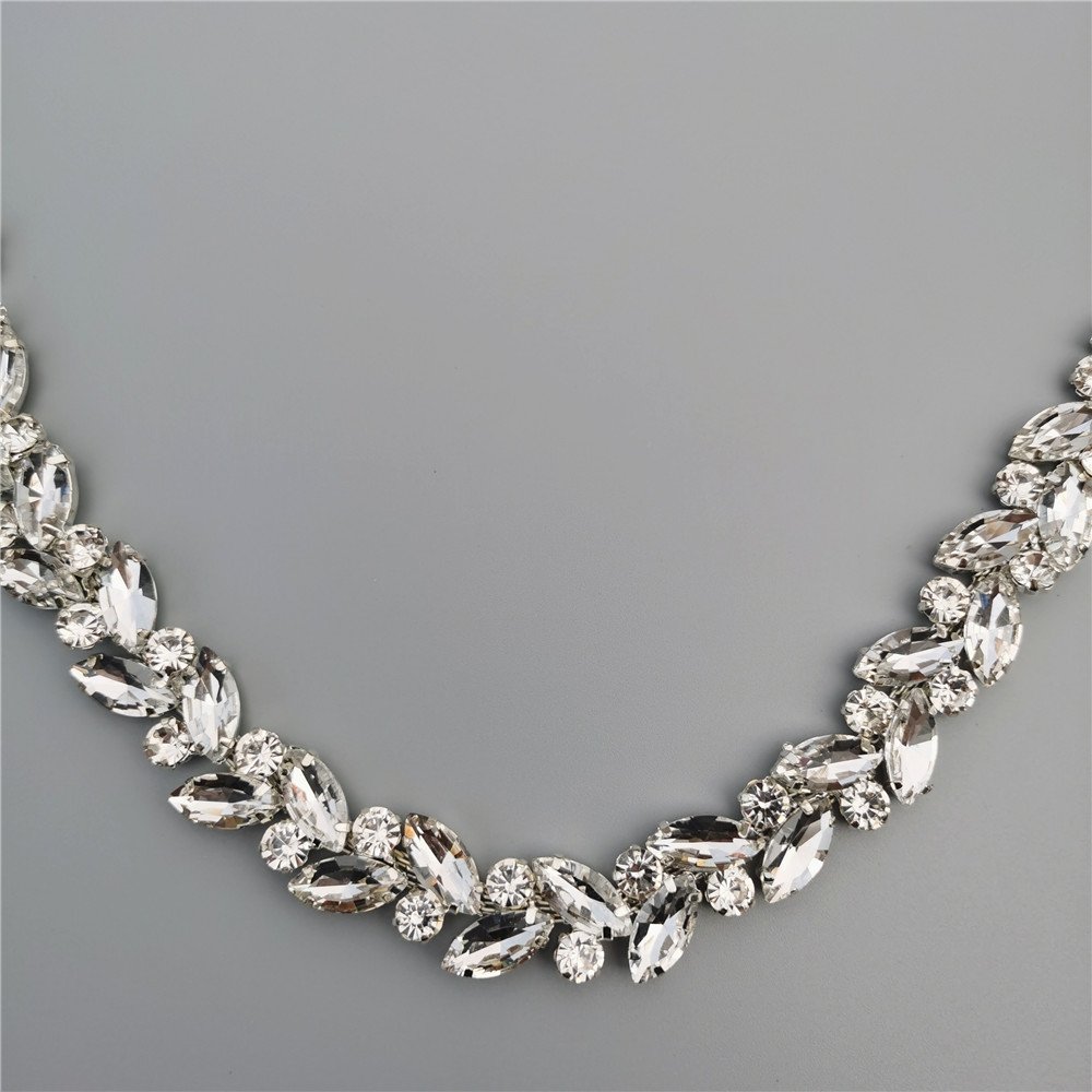 Honor of crystal Multiple size Crystal Rhinestone Chain Trimming Bridal Sash Rhinestone Trim Applique Wedding Belt Garment Acces