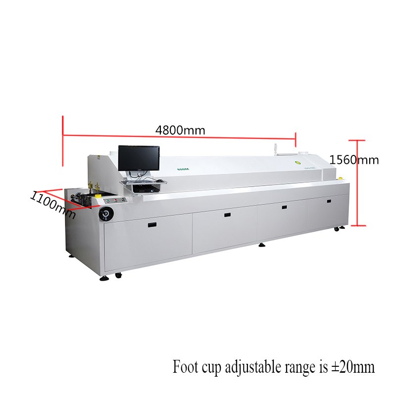 New Design LED Reflow Oven solder/ Hot Air SMT Reflow Soldering Oven PCB Motherboard Customized Heating Zone