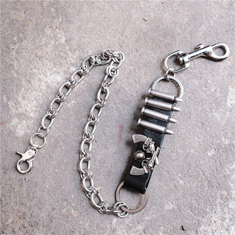 New Body Hip Hop Belt Western Heavy Duty Keychains Goth Accessories Chunky Bullet Jeans Pocket Chains Belt for Young Boys Girls
