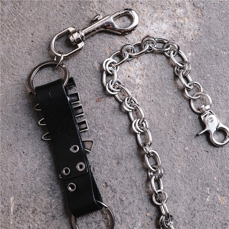 New Body Hip Hop Belt Western Heavy Duty Keychains Goth Accessories Chunky Bullet Jeans Pocket Chains Belt for Young Boys Girls