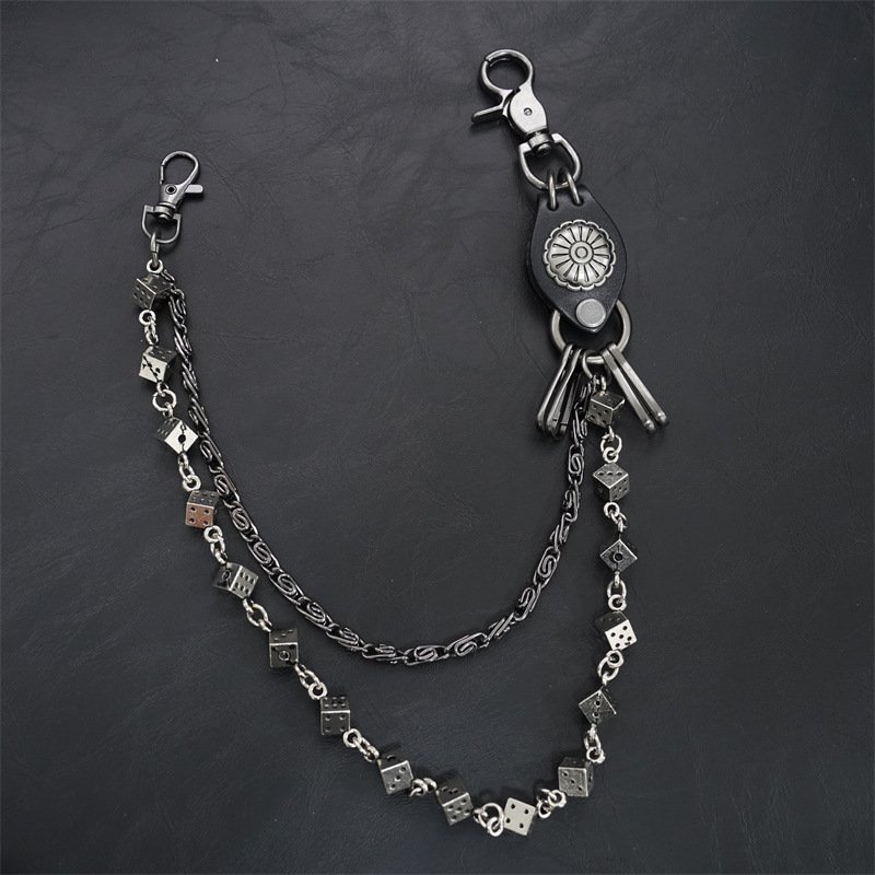 New Body Hip Hop Belt Western Heavy Duty Keychains Goth Accessories Chunky Bullet Jeans Pocket Chains Belt for Young Boys Girls