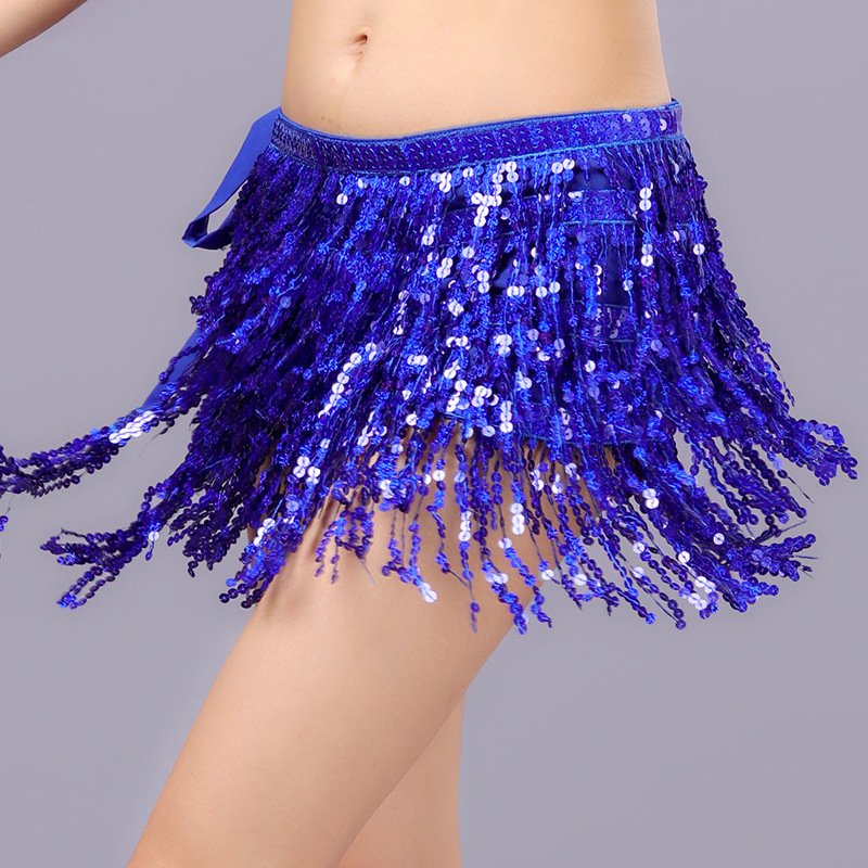 Halloween Belly dance waist chain Indian dance waist towel Sequin fringe hip towel Oriental dance accessories
