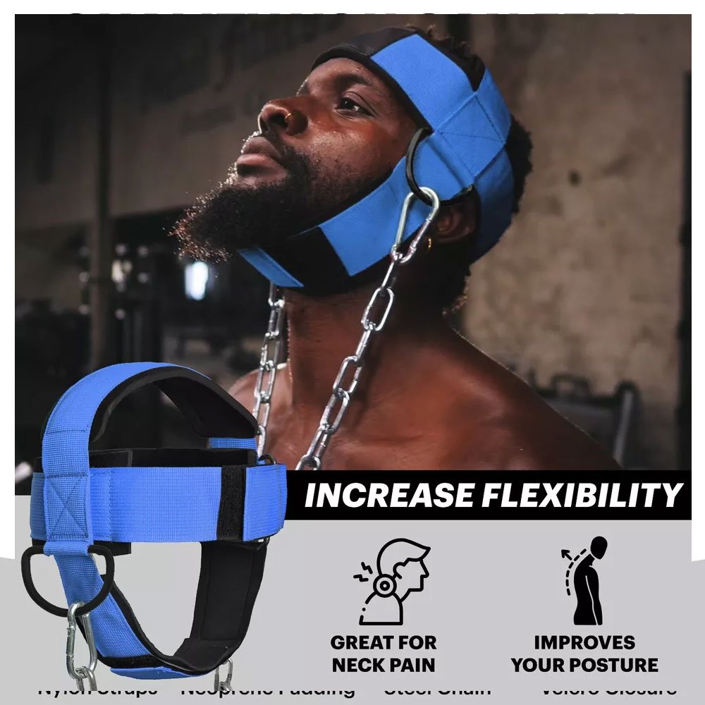 Gym Neck Trainer Fitness Weight Lifting Training Head Harness Exercise Straps Dipping Builder Neck Harness With Chain Belt