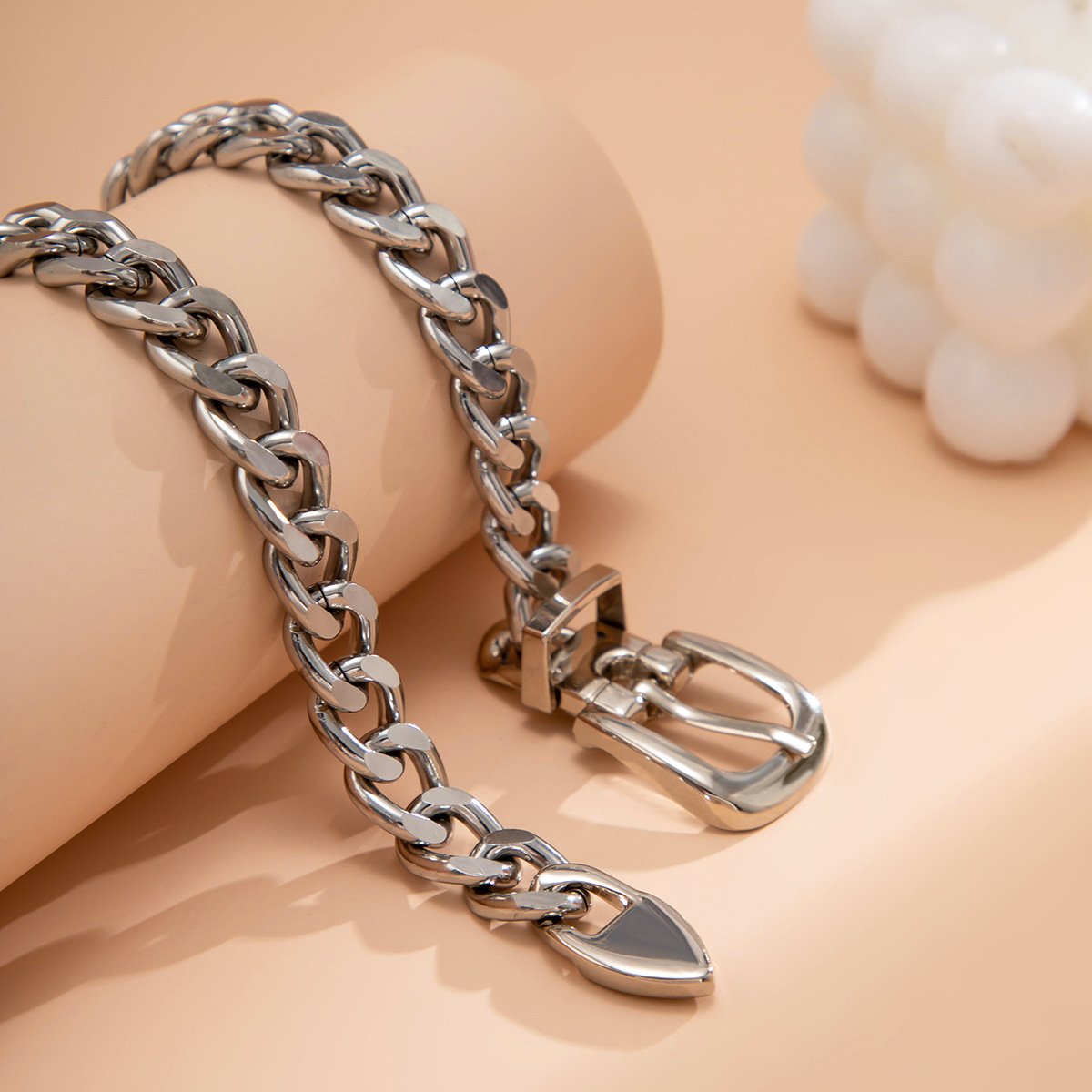Punk Thick Chunky Clavicle Chains Grunge Neck Jewelry Steampunk Men Exaggerated Big Heavy Metal Belt Choker Necklace For Women