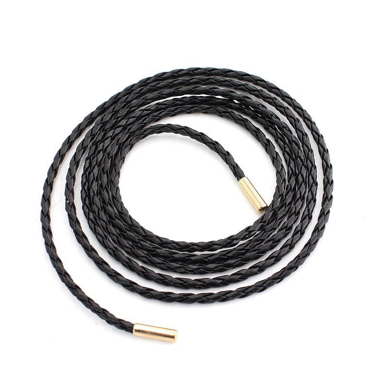 2024 New Designer Hot Sale Women Black Knotted Waist Chian Belt For Dresses Suits Big Waist Size
