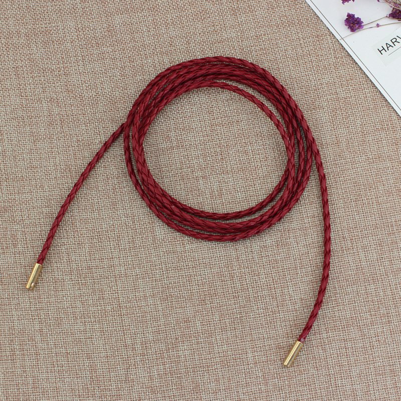 2024 New Designer Hot Sale Women Black Knotted Waist Chian Belt For Dresses Suits Big Waist Size