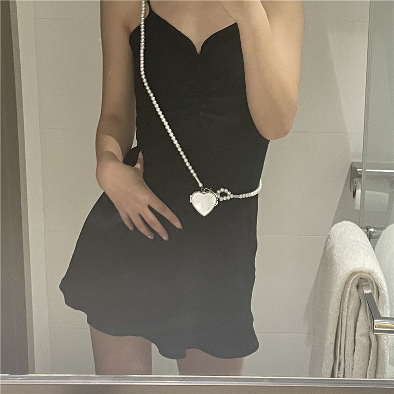 Shangjie 2022 Pearl Crossbody Strap Fashion Heart Mirror Pendant Decorative Belt Waist Chain
