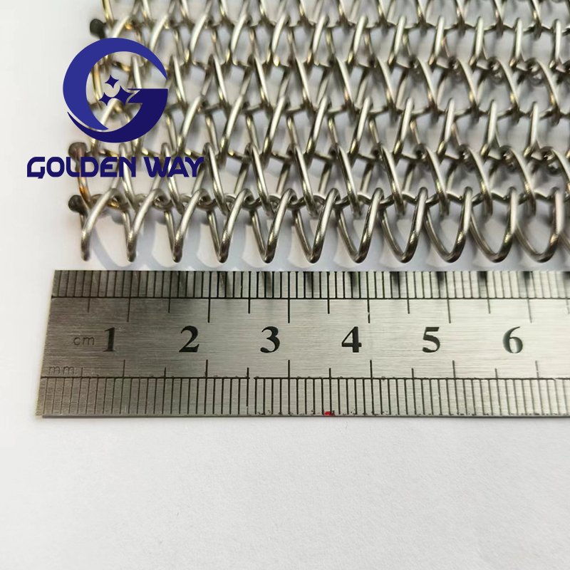 Food Grade 304/316 Stainless Steel Chain Link Spiral Wire Conveyor Mesh Belt For Food Transport Or Freezer / Drying