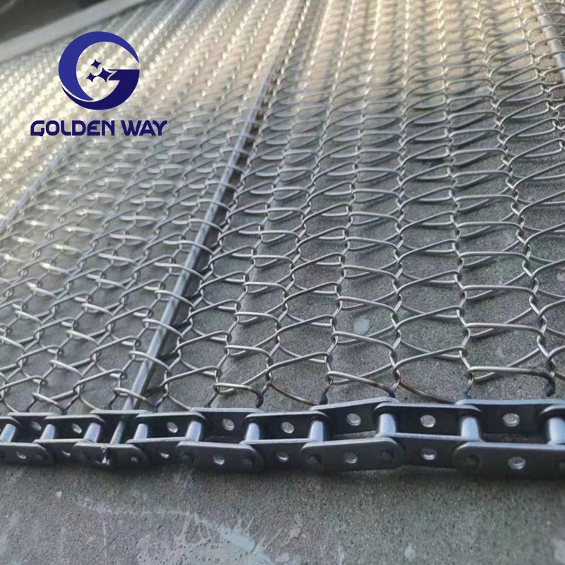 Food Grade 304/316 Stainless Steel Chain Link Spiral Wire Conveyor Mesh Belt For Food Transport Or Freezer / Drying