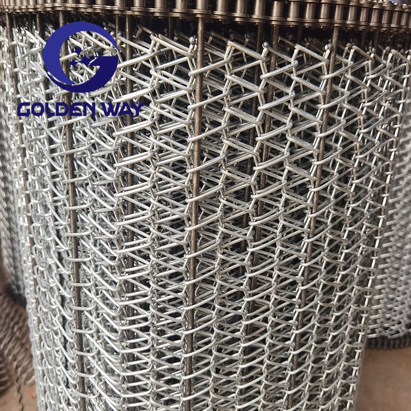 Food Grade 304/316 Stainless Steel Chain Link Spiral Wire Conveyor Mesh Belt For Food Transport Or Freezer / Drying