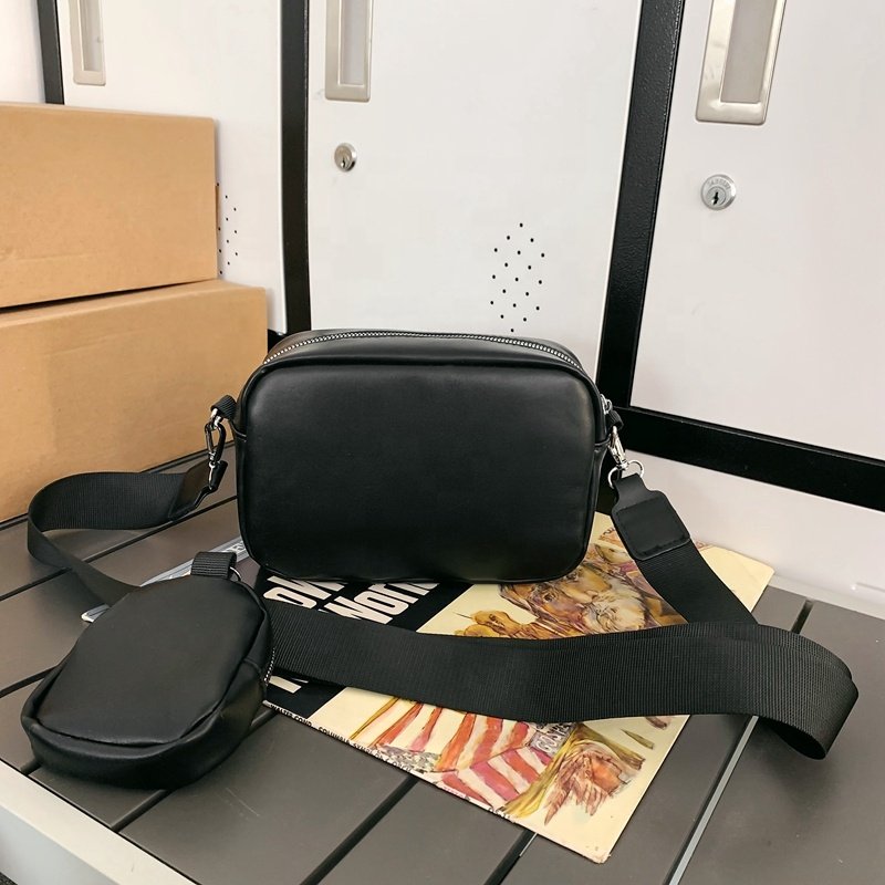 New Arrival High Quality PU Leather Crossbody Messenger Shoulder Hand Purse Bags Unisex Women's Embroidery Chain Straps
