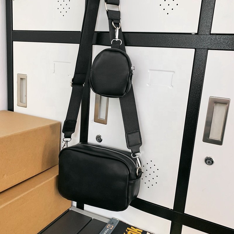 New Arrival High Quality PU Leather Crossbody Messenger Shoulder Hand Purse Bags Unisex Women's Embroidery Chain Straps