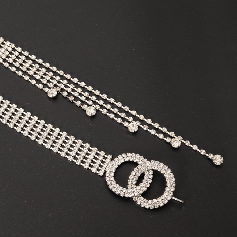 Premium Feeling Crystal Waist Chain Fashion Sparkling Full Diamond Belt Cross Border Ladies Gemstone Belt Waist