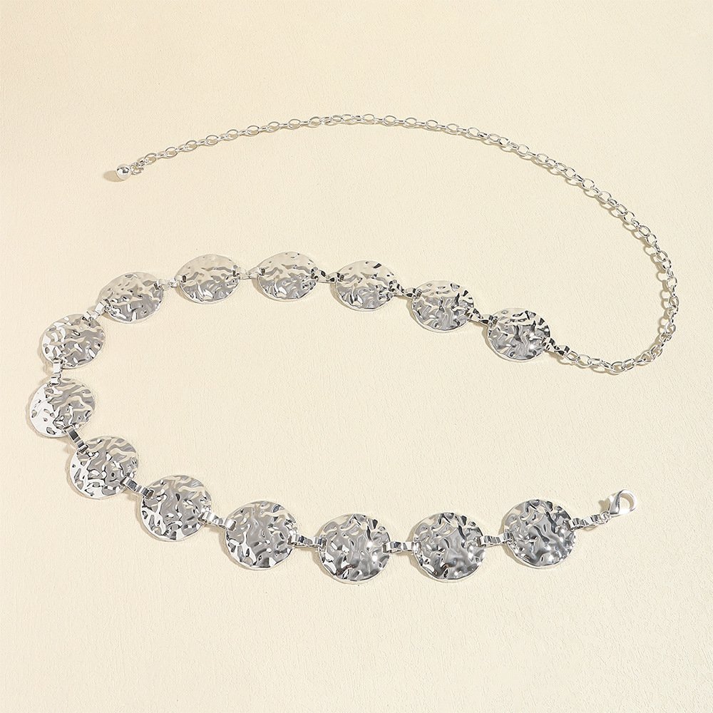 New product Waist Chain dress Metal Thin Waist Chain with Circle Metal Women Summer Beach Chain Belt