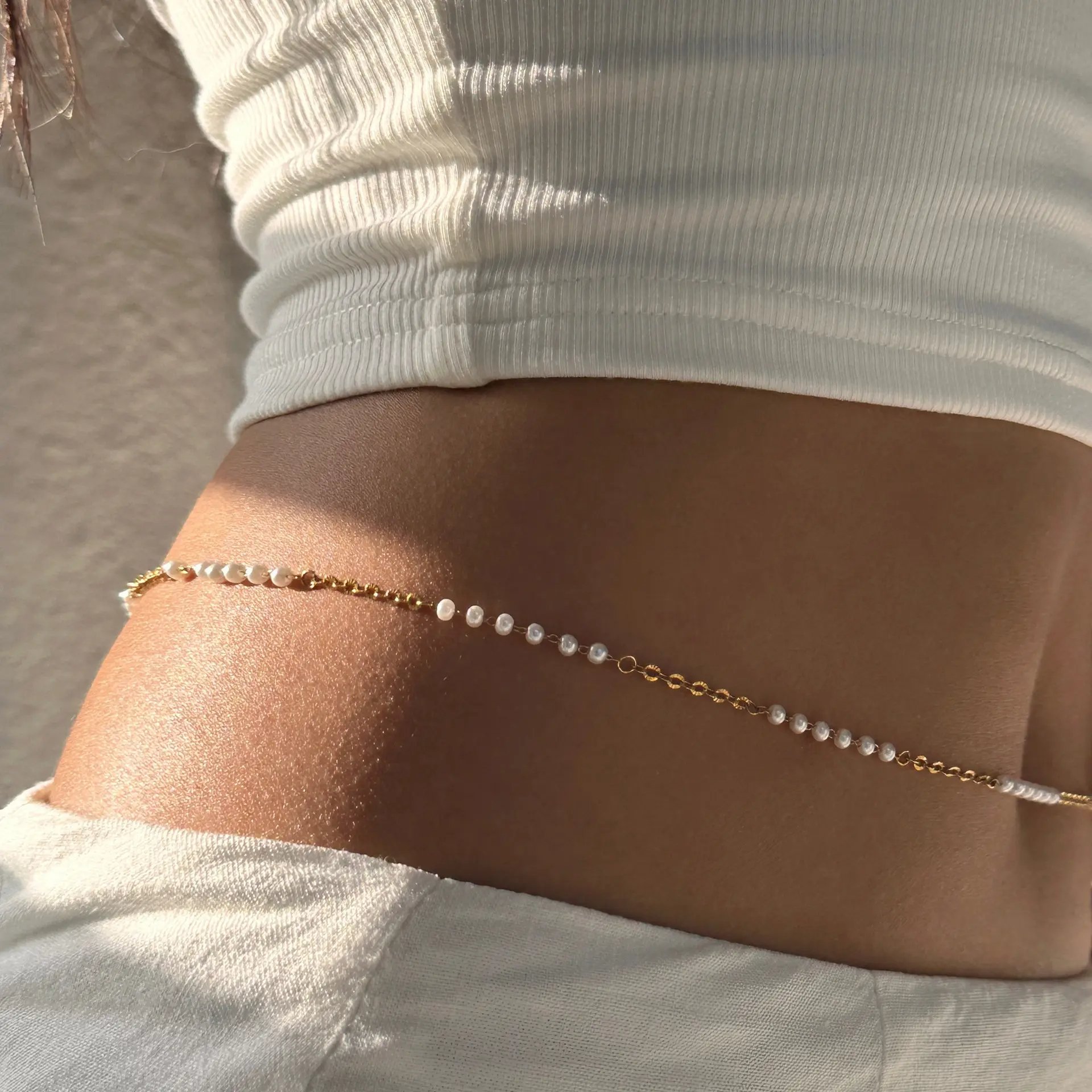 Jewelry accessories for ladies layered beads bikini body chain dress belt waist chain