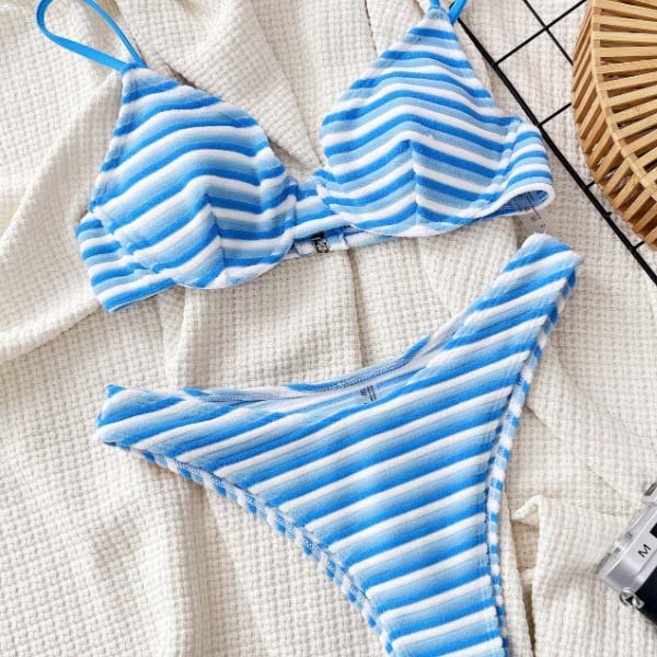 YY6141 Custom Print Striped Bikini Sexy Women Swimwear One Piece Swimsuit