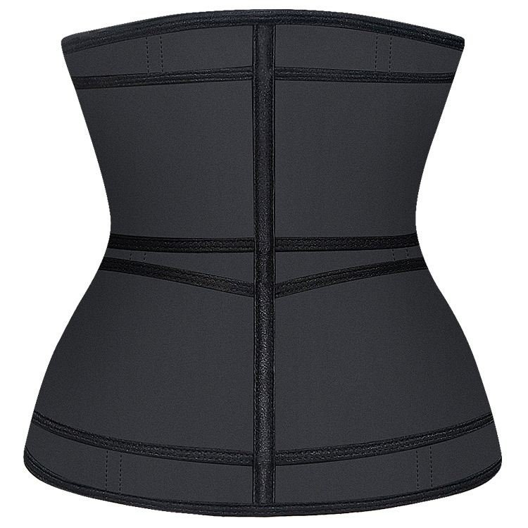 Hotsale 9 Steel boned Double Compression Belt And Zipper Women Workout Slimming Tummy Latex Waist Trainer