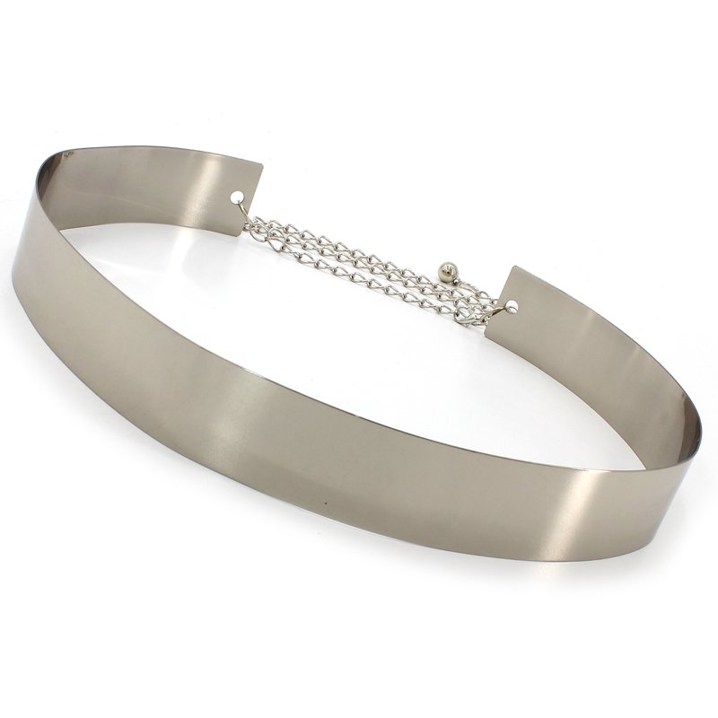 Fashion Full Metal Skinny Waist Belt Metallic Gold Wide Chains Lady adjustable Belt for dress