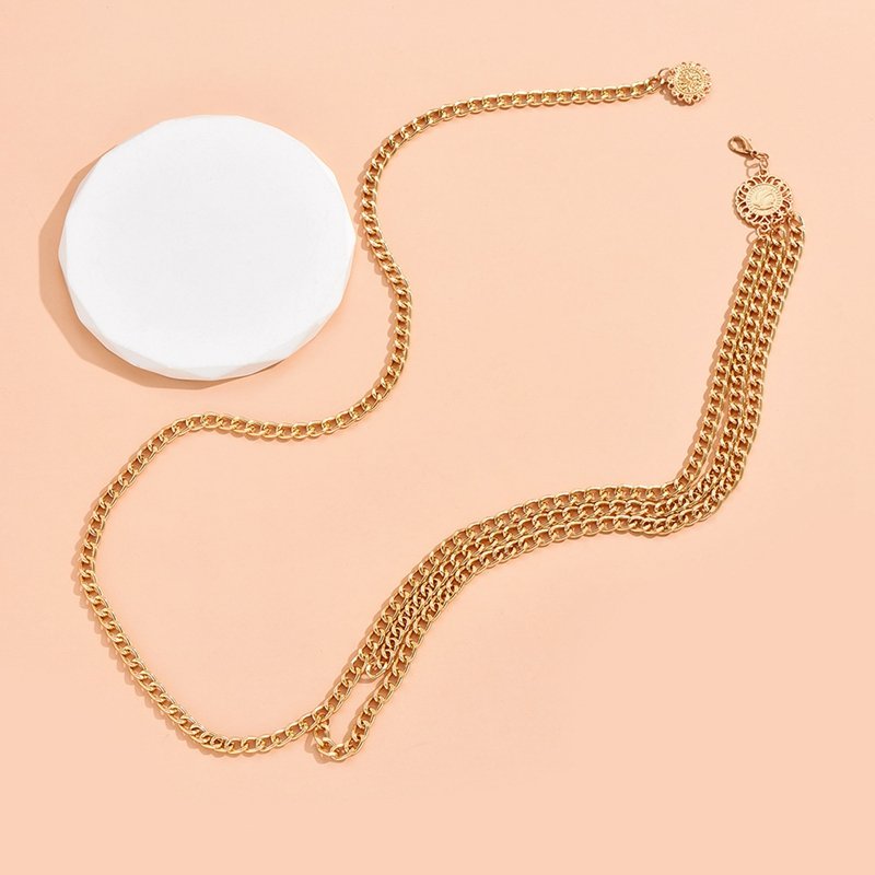 Vintage Women Gold Waist Chain Belt Simple Fashion Ladies Dress Waist Belly Chain Body Jewelry