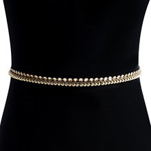 Wholesale Gold Plated Body Chain Metal Punk Geometric Round Beads Chain Belts Beach Sexy Waist Chain