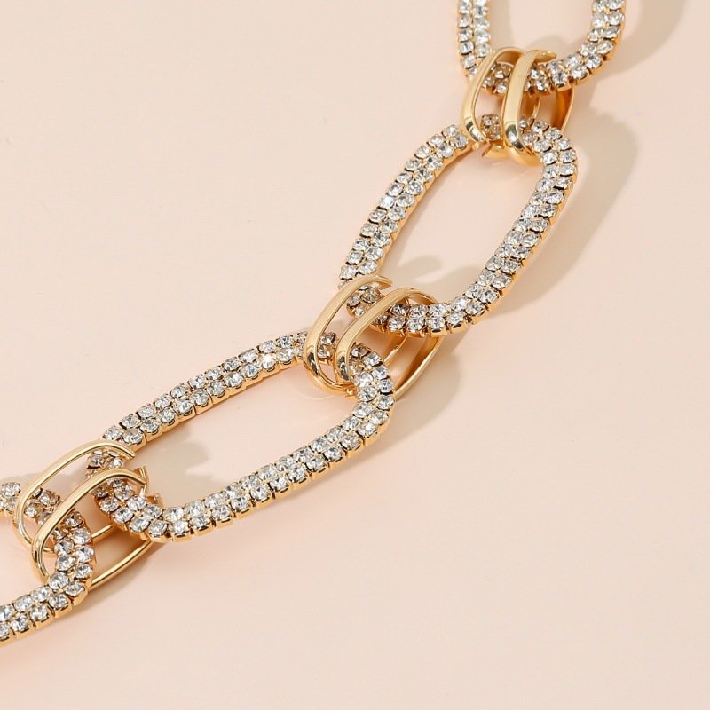 Fashion Versatile Accessories Women's Belt Chain Thin Metal Rhinestone Waist Chain Decorative Long Shirt dress