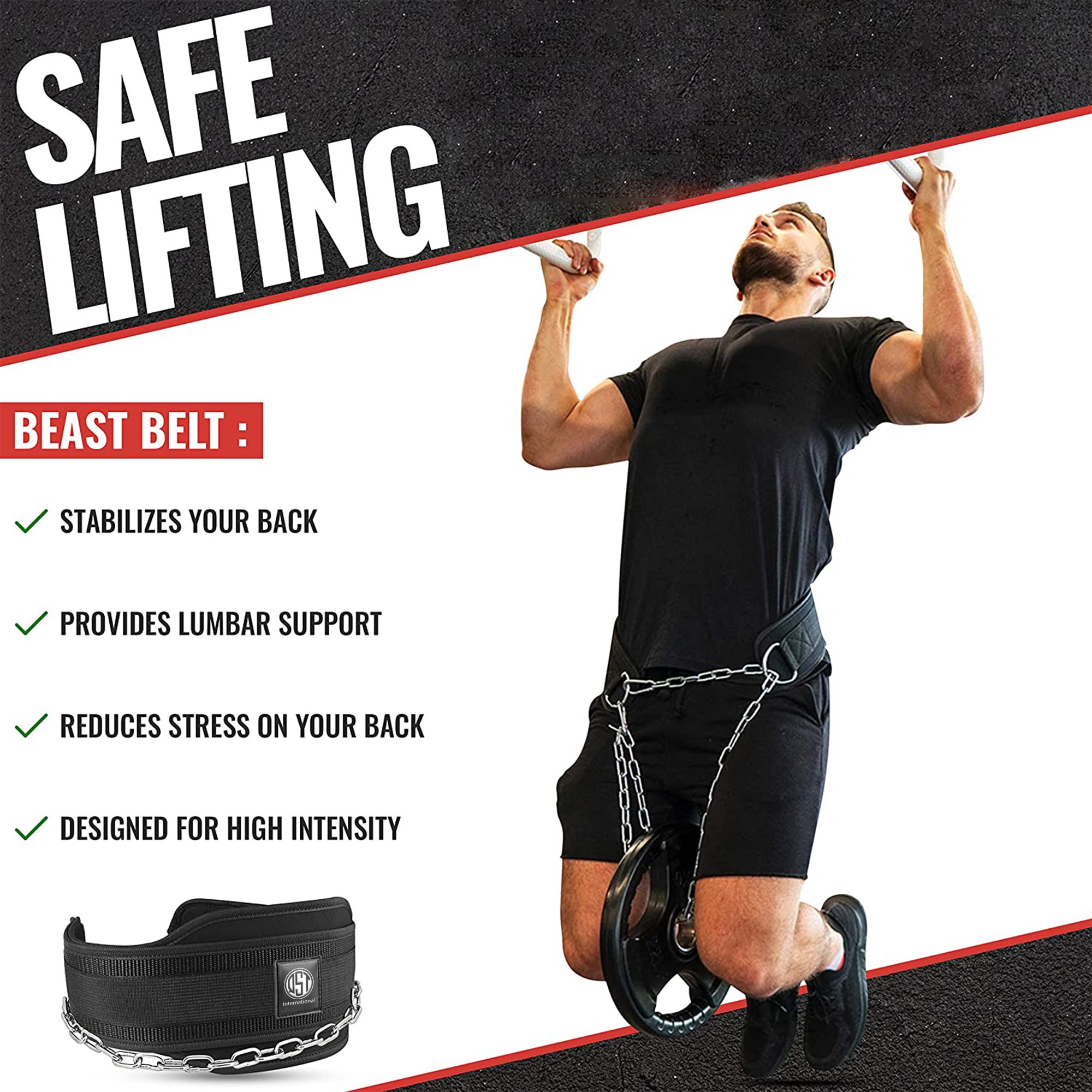 Premium Quality Neoprene Dip Belt Handing Weighted Pull Ups Training Dipping Belt Back Support Weightlifting Dipping Belt Unisex