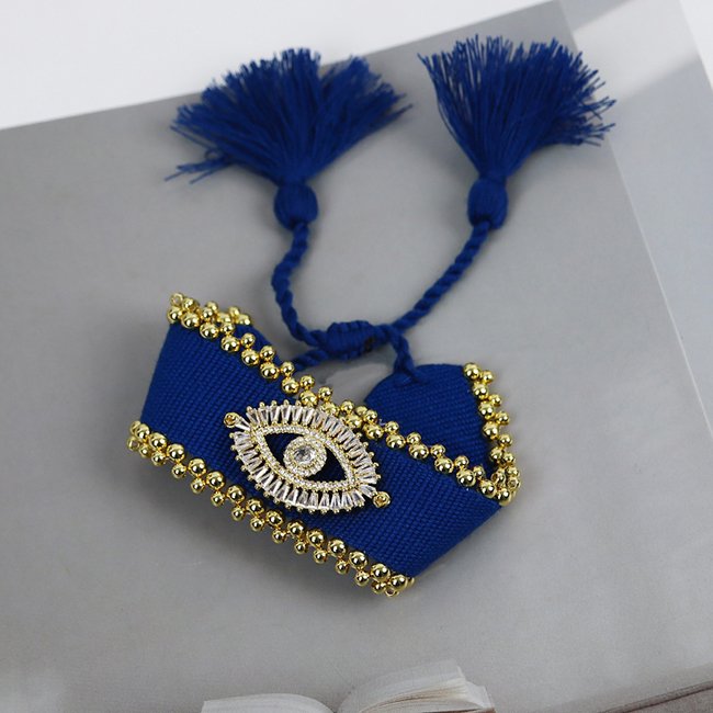 High quality 18K gold plated Bead Vintage Religious Devil Eye logo color Knit Belt accessories women Jewelry bracelets