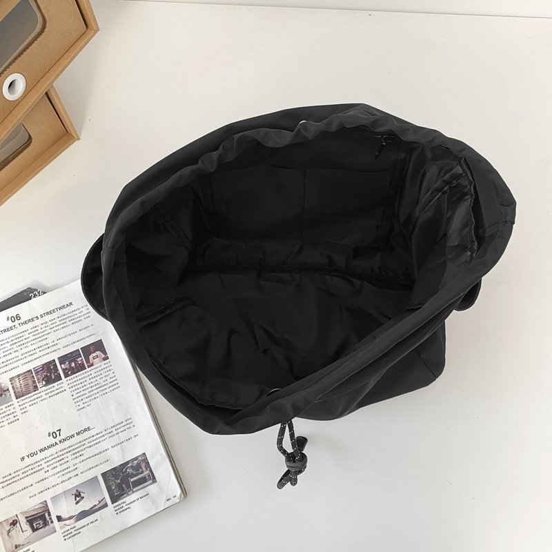 Sports Style Single Wide Shoulder Bag Simple Cross-body Fitness Leisure Large Capacity Nylon Unisex Letter Chain Solid Color