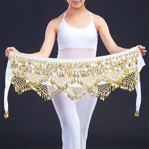 Belly Dance Belt Newest Multi-color Glass Silk Velvet Dancing Belt Scarf BellyDance Waist Chain Hip Scarf