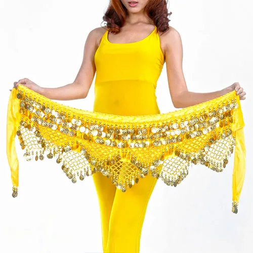 Belly Dance Belt Newest Multi-color Glass Silk Velvet Dancing Belt Scarf BellyDance Waist Chain Hip Scarf