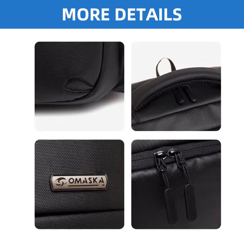 OMASKA Custom travel backpack Waterproof Nylon soft backpack USB Laptop Business Men's Backpack