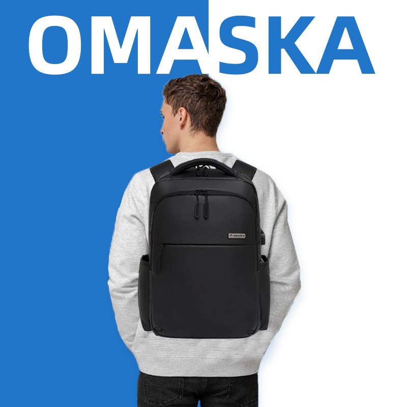 OMASKA Custom travel backpack Waterproof Nylon soft backpack USB Laptop Business Men's Backpack