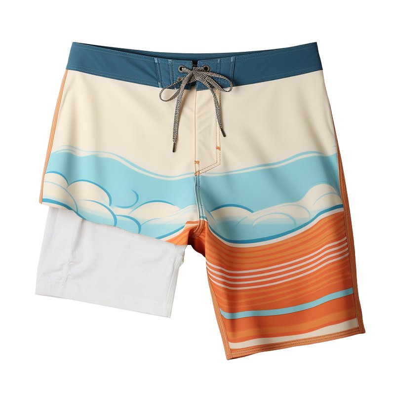 Custom Logo Mens Quick Dry Sports Beach Shorts Plus Size Summer Beach Surf Board Shorts Pockets Boardshorts Swimwear