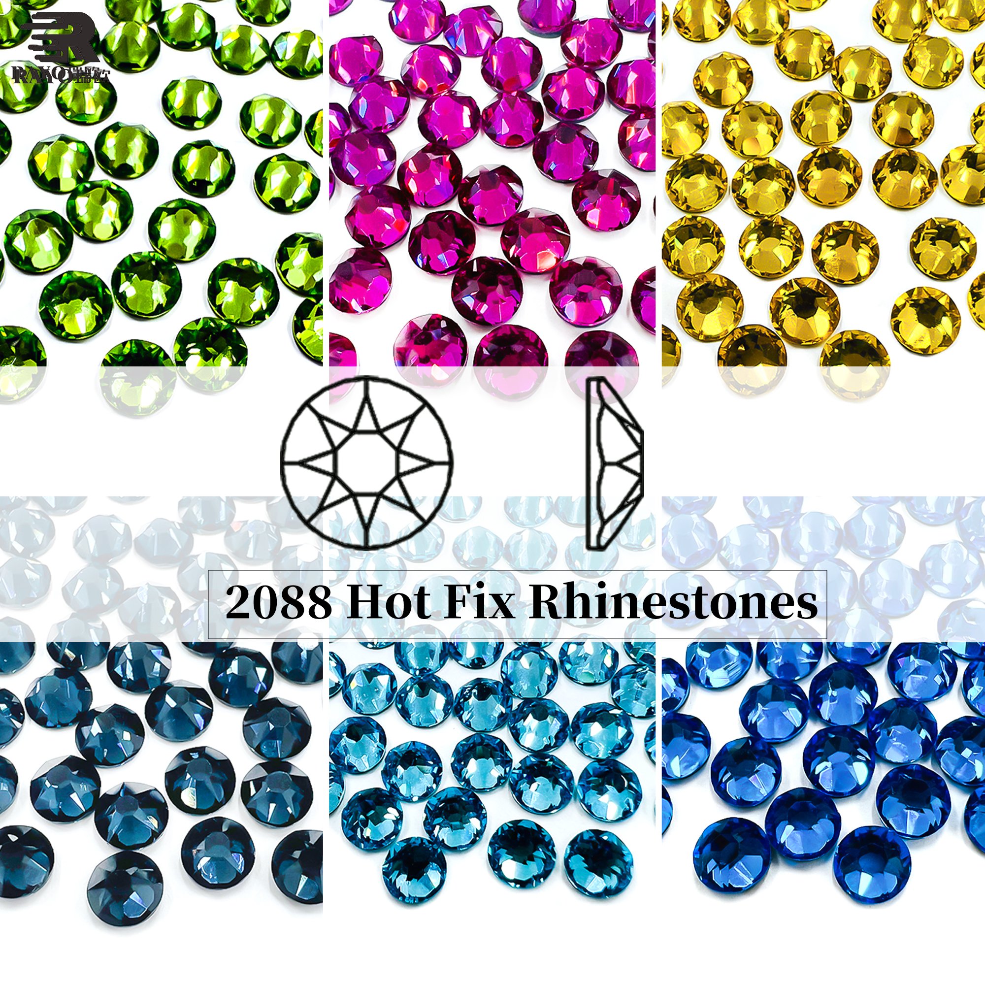 Wholesale Round Hot Fix Transfer with Loose Rhinestones Sizes SS10 SS16 SS20 SS30 for Accessory Decoration