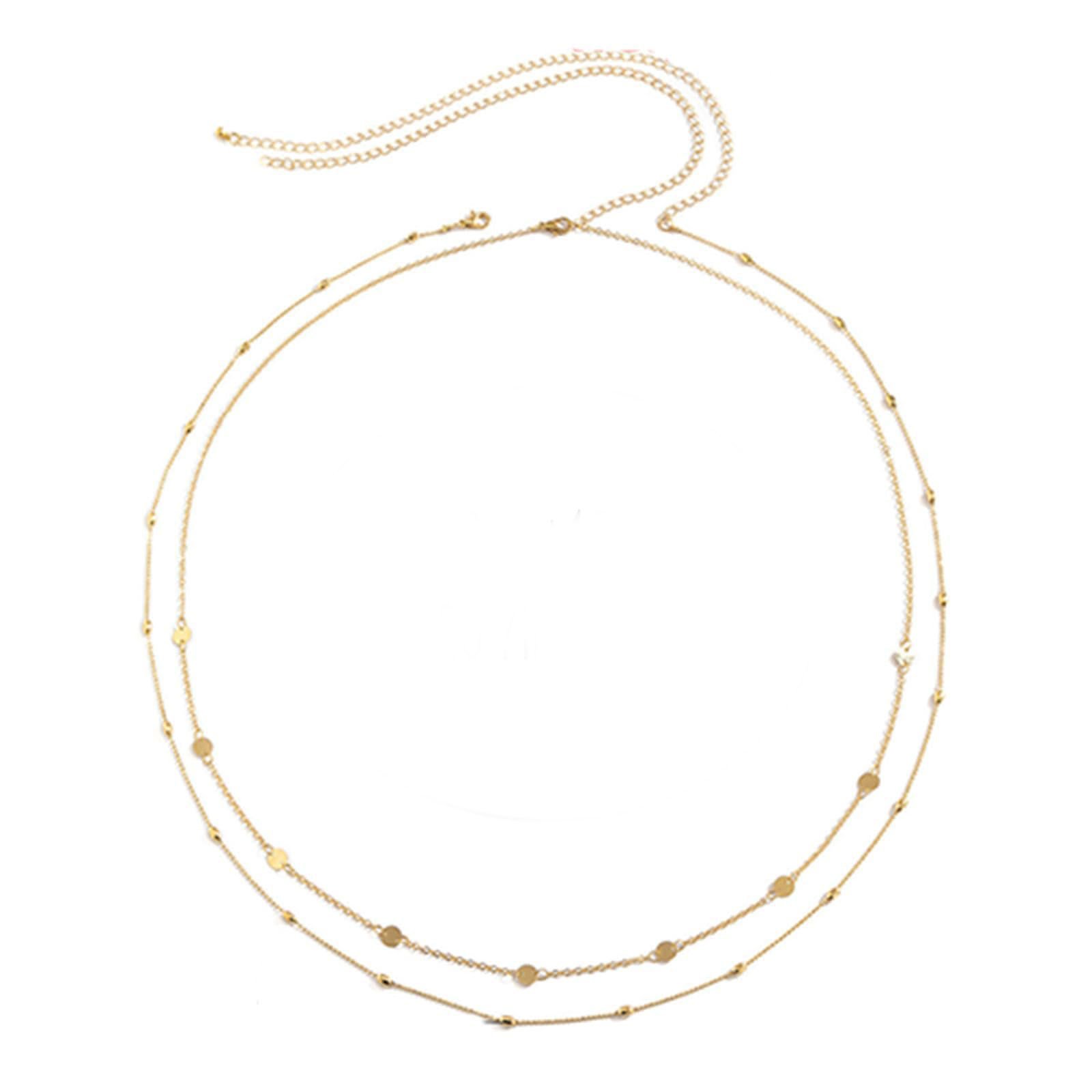 Anwen Popular love beads pearl chain Stainless steel double waist chain Light luxury waist chain women sexy