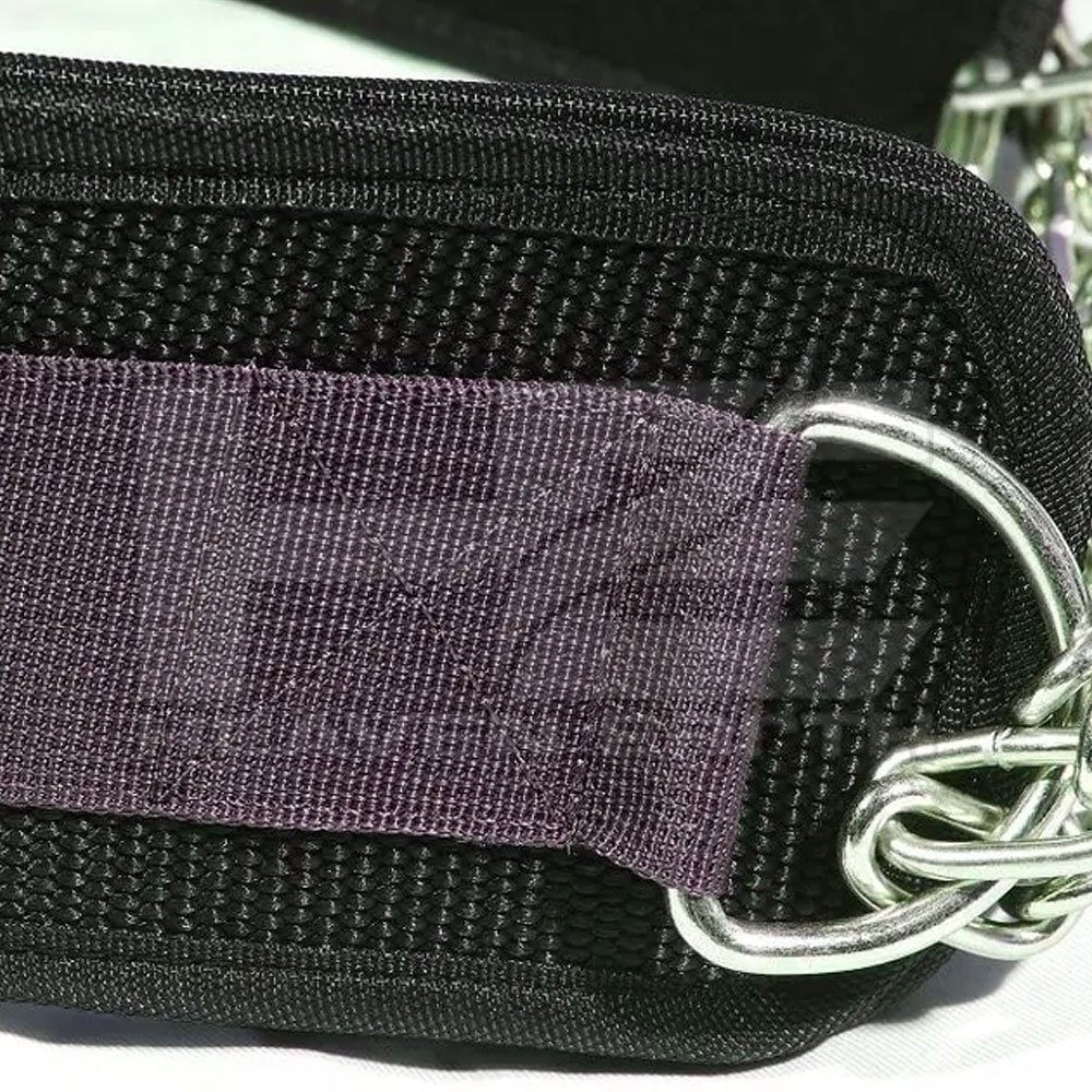 Comfortable Neoprene Waist Support Fitness Dip Belt with Chain Weightlifting Pullups Powerlifting Belt