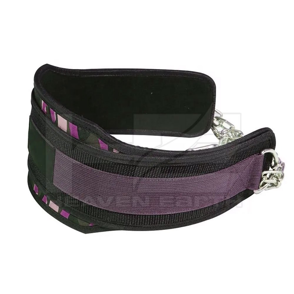 Comfortable Neoprene Waist Support Fitness Dip Belt with Chain Weightlifting Pullups Powerlifting Belt