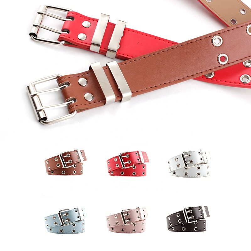 Stylish Pu Leather Belts With Chain And Alloy Buckle For Men's Double Kids Leather Belt