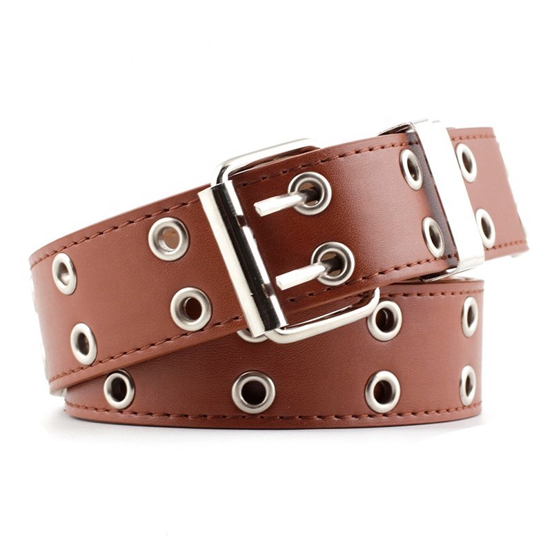 Stylish Pu Leather Belts With Chain And Alloy Buckle For Men's Double Kids Leather Belt