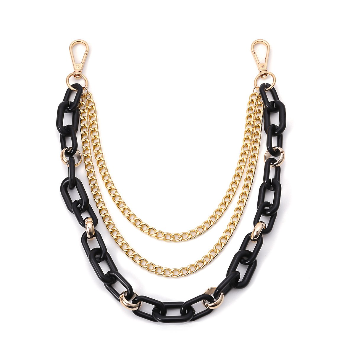 European and American Popular Personality Metal Cross Colorful Acrylic Waist Chain For Women Multi-layer Manual Body Chain