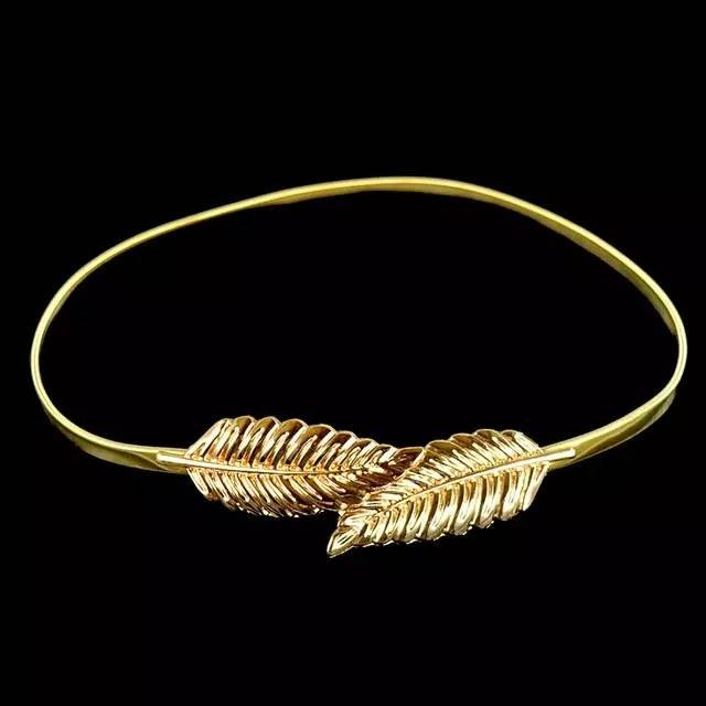 Spring metal leaf decorative belt women's fine elastic waist chain women's dress decorative belt