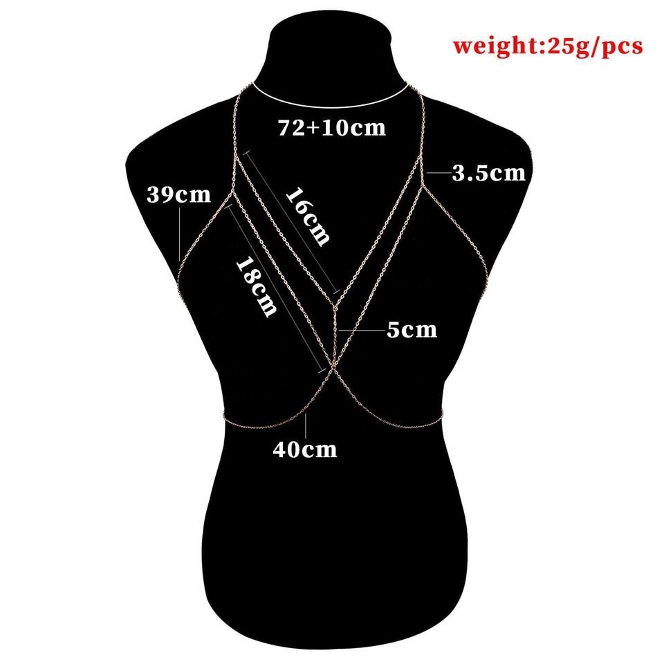 2023 Waist Chain Belt Heart Diamond Chest Body Jewelry Luxury Tassel Flashing Rhinestone Heart Waist Chain Gold Plated For Women