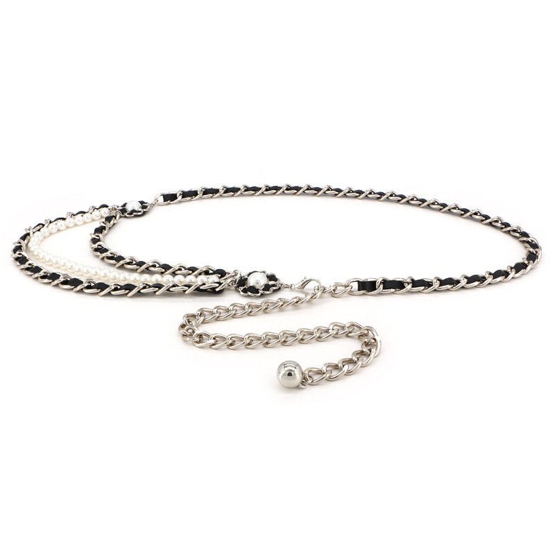 Fashion Camellia Flower Body Chain Gold Plated Weave Leather Waist Chain Women Classic Jewelry Accessories Designer Belts