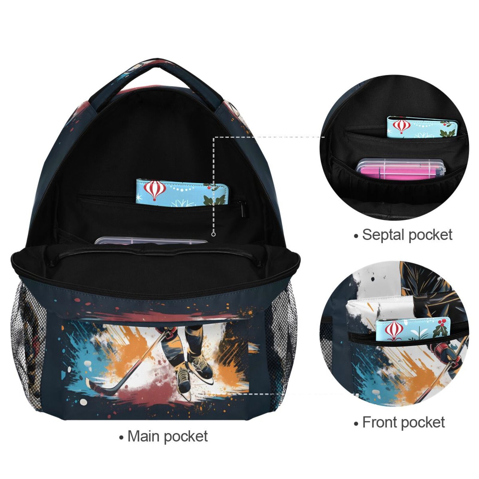 Sublimation Customized Lightweight Durable Casual Travel Gym Basketball Team Backpack Bag Basketball Backpack