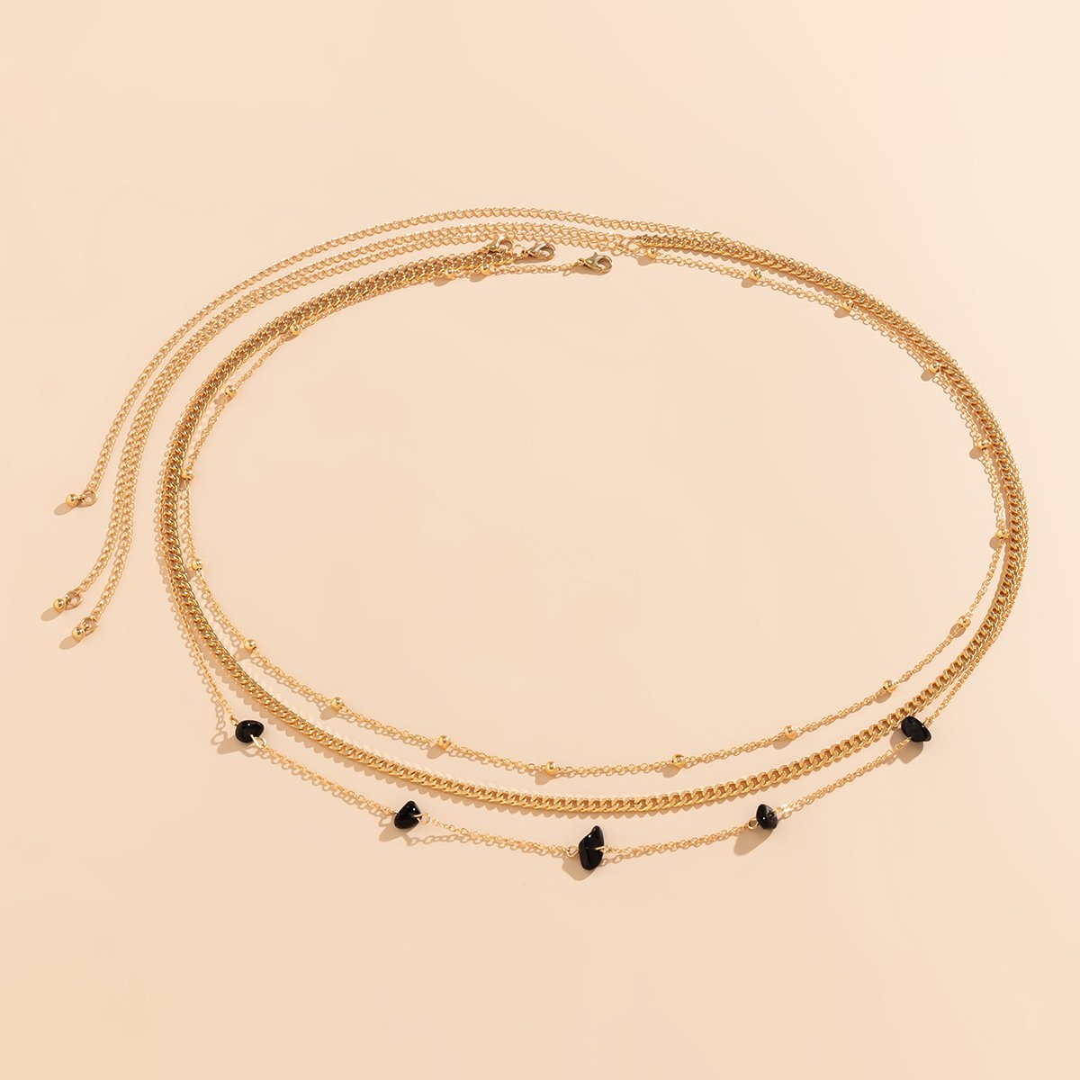 Sexy Vintage Aesthetic Belly Chain Thin Beads Link Body Chain Waist Chain Belt Streetwear Summer Women Fashion Body Jewelry