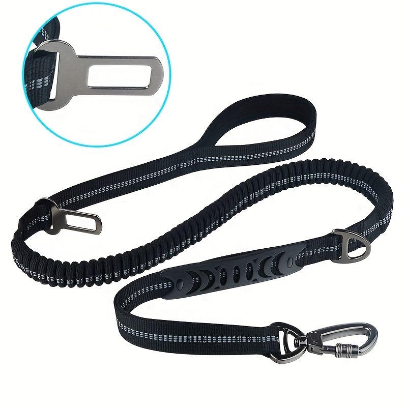 Manufacturers Oem Custom Heavy Duty Long Reflective Bungee Pet Leashes Double Handle Pet Dog Seat Belt Multifunction Dog Leash