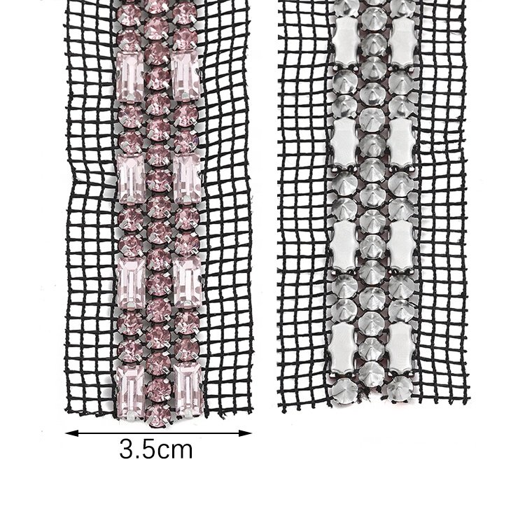 High quality mesh drill 3 row A+ glass Diy women's clothing shoes hats accessories glass trim