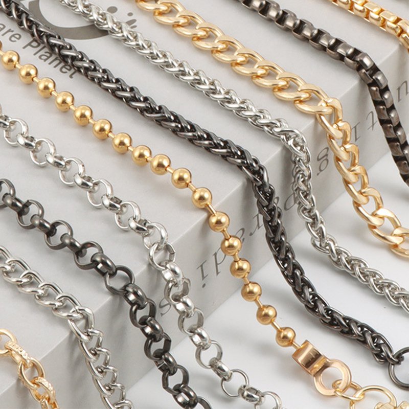 2024 Fashion Handbag Hardware Chains Bag Accessories 3 Colors Replacement Bag Straps Purse Crossbody Metal Bag Chains