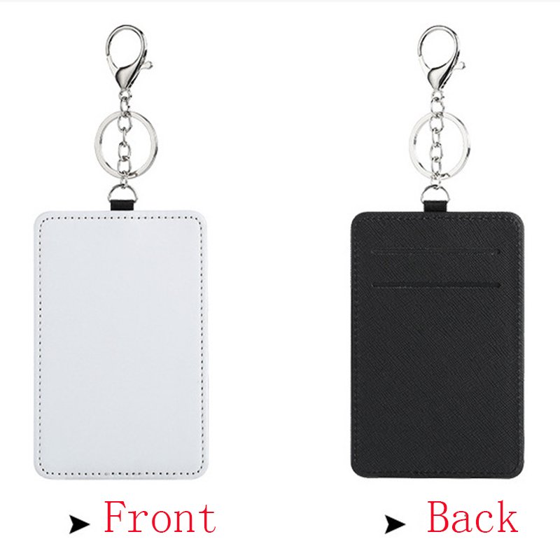 Sublimation Heat Press Credit Card Holder Wallet Pouch Blank Pu Leather Keychain One Side Sublimation Diy Heat Transfer Printing